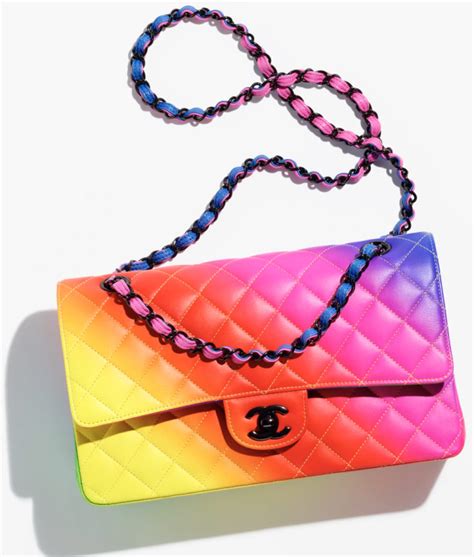 flower chanel bag|Chanel rainbow flap bag.